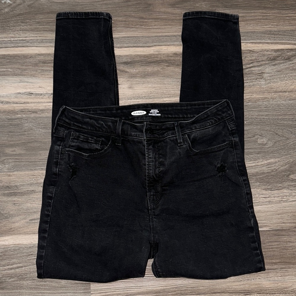 🖤 Old Navy Black Rockstar Super Skinny Jeans sz 12 🖤